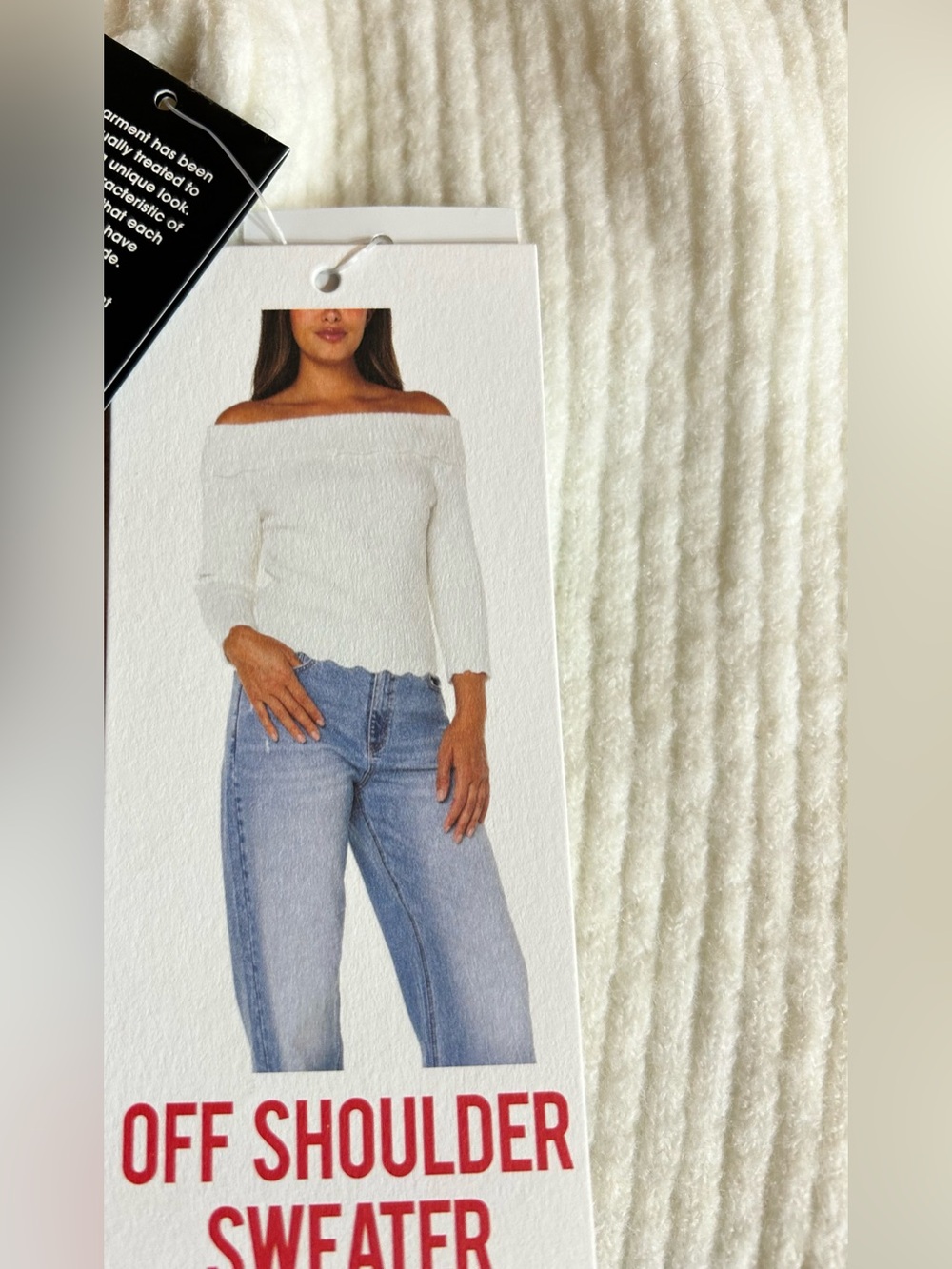 Celebrity Pink Off-the-Shoulder Sweater in Cream